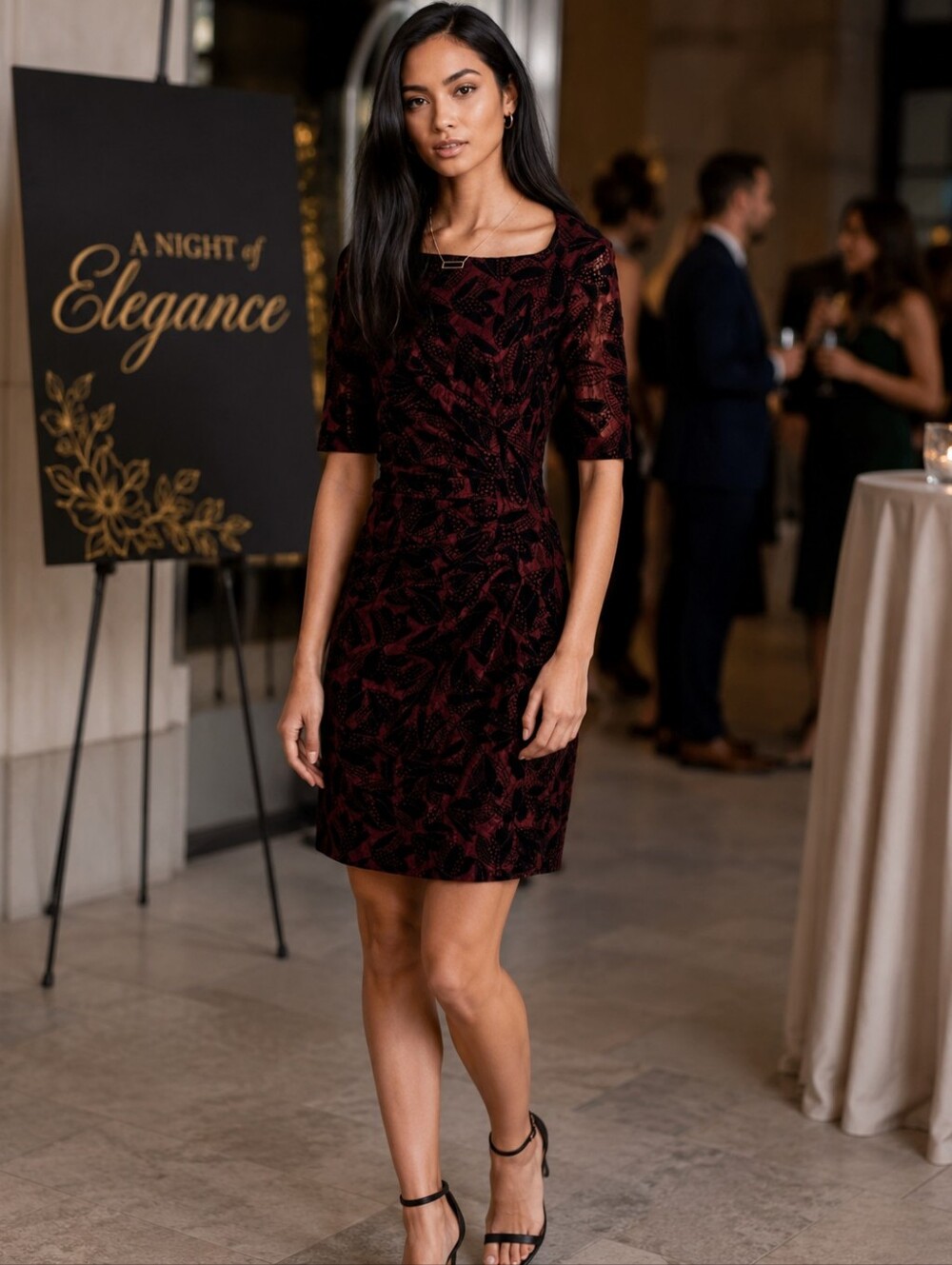 Maeve Anthropologie Elorn Wine Velvet Ruched Burnout Dress Size 4 Elegant